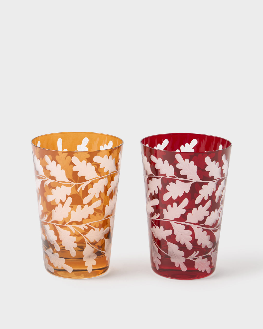 Engraved Oak Leaf Water Tumbler in Walnut
