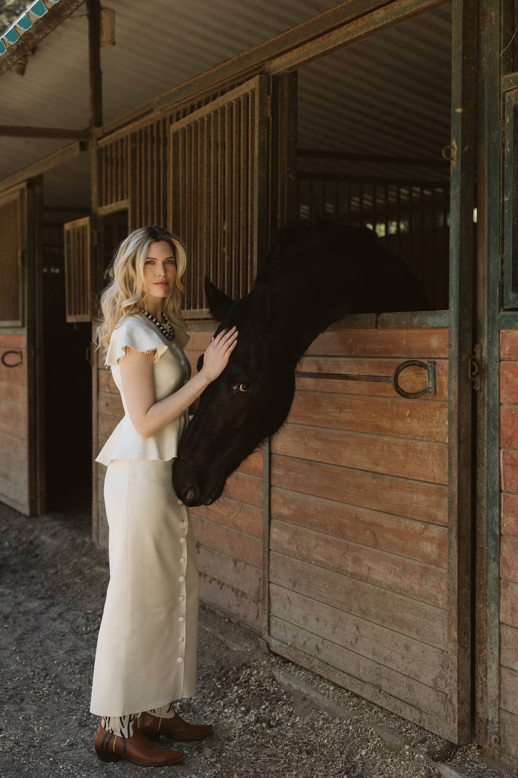 OTM Exclusive: Shelley Skirt in Ivory Basketweave
