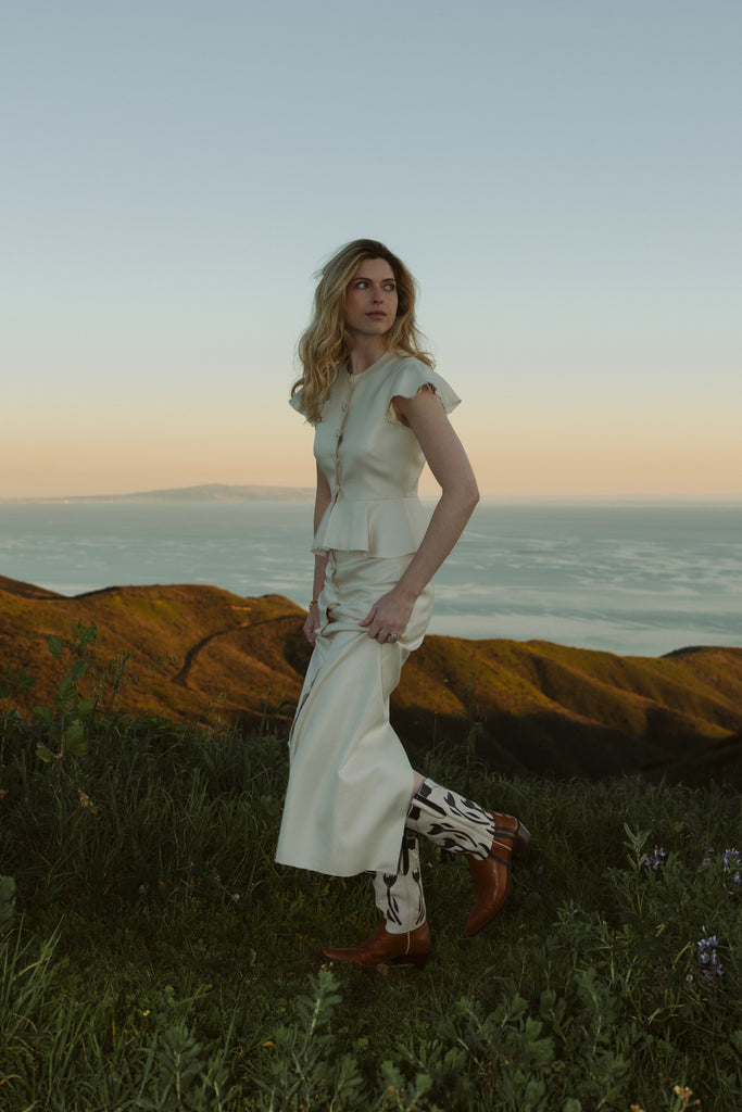 OTM Exclusive: Shelley Skirt in Ivory Basketweave