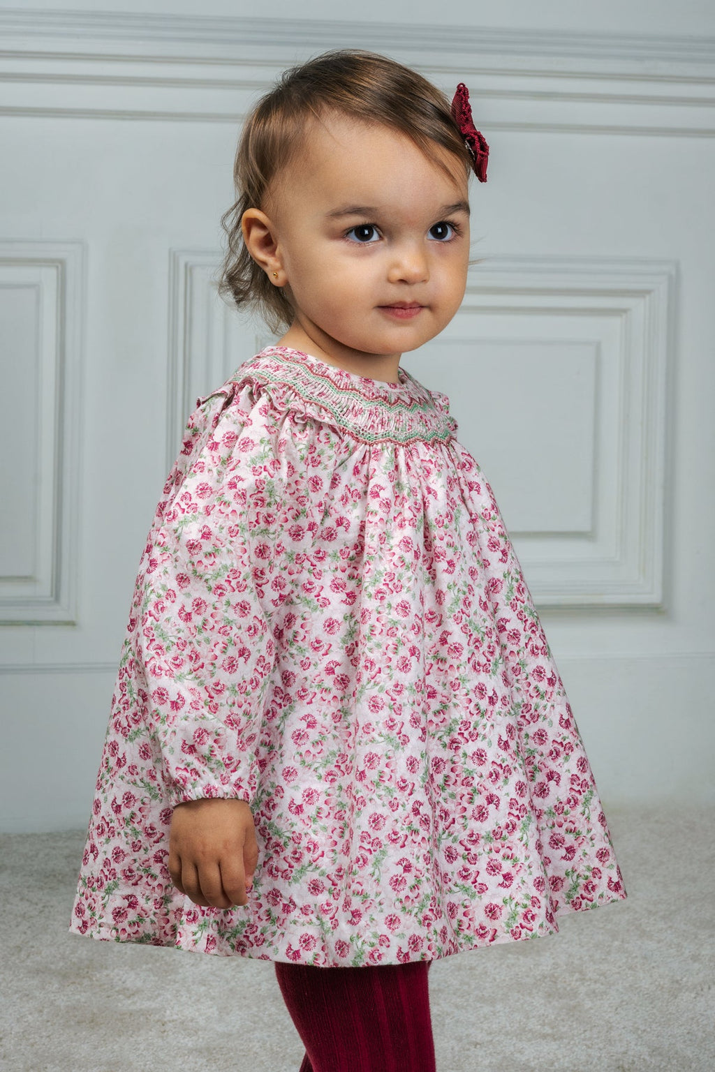 Antonella Baby Dress in Rosewood Bloom