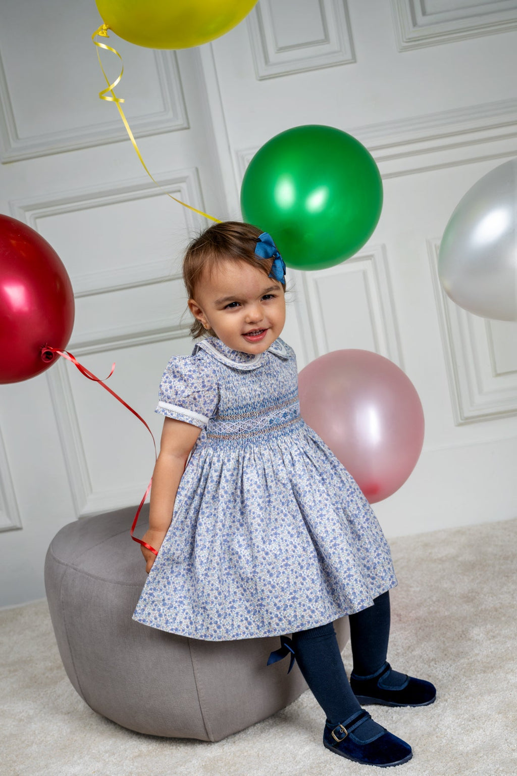 Eleonore Dress in Sapphire Wildflowers