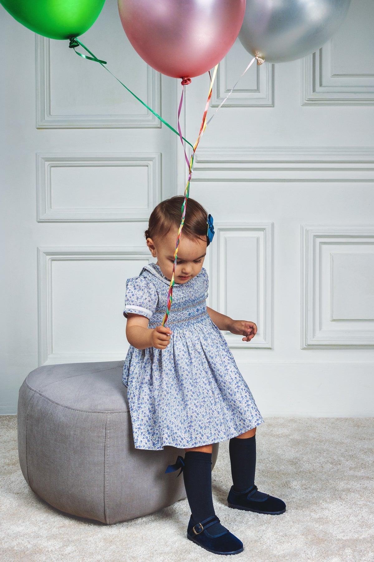 Eleonore Dress in Sapphire Wildflowers