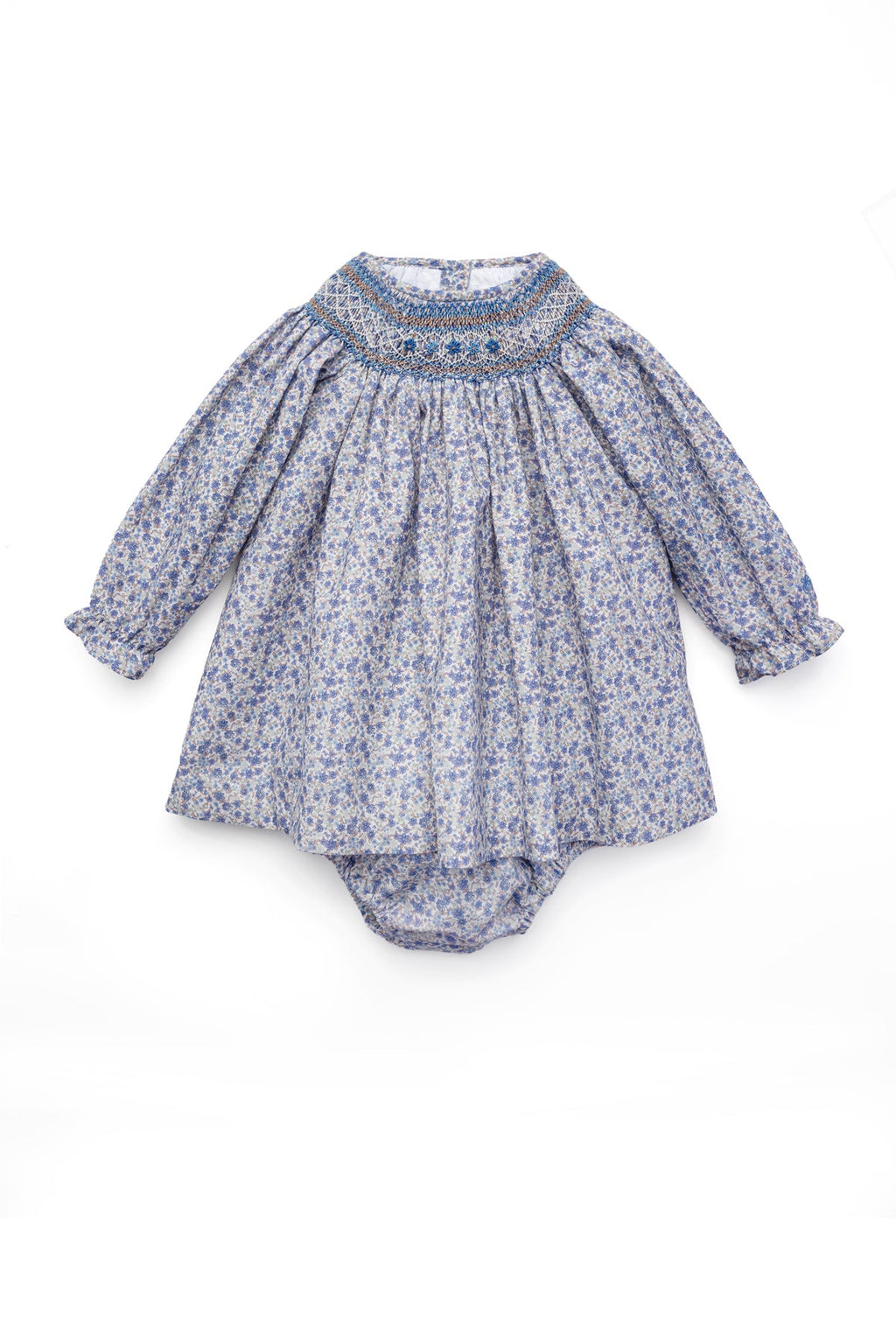 Eleonore Baby Dress in Sapphire Wildflowers