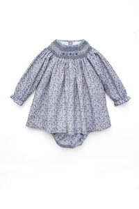 Eleonore Baby Dress in Sapphire Wildflowers