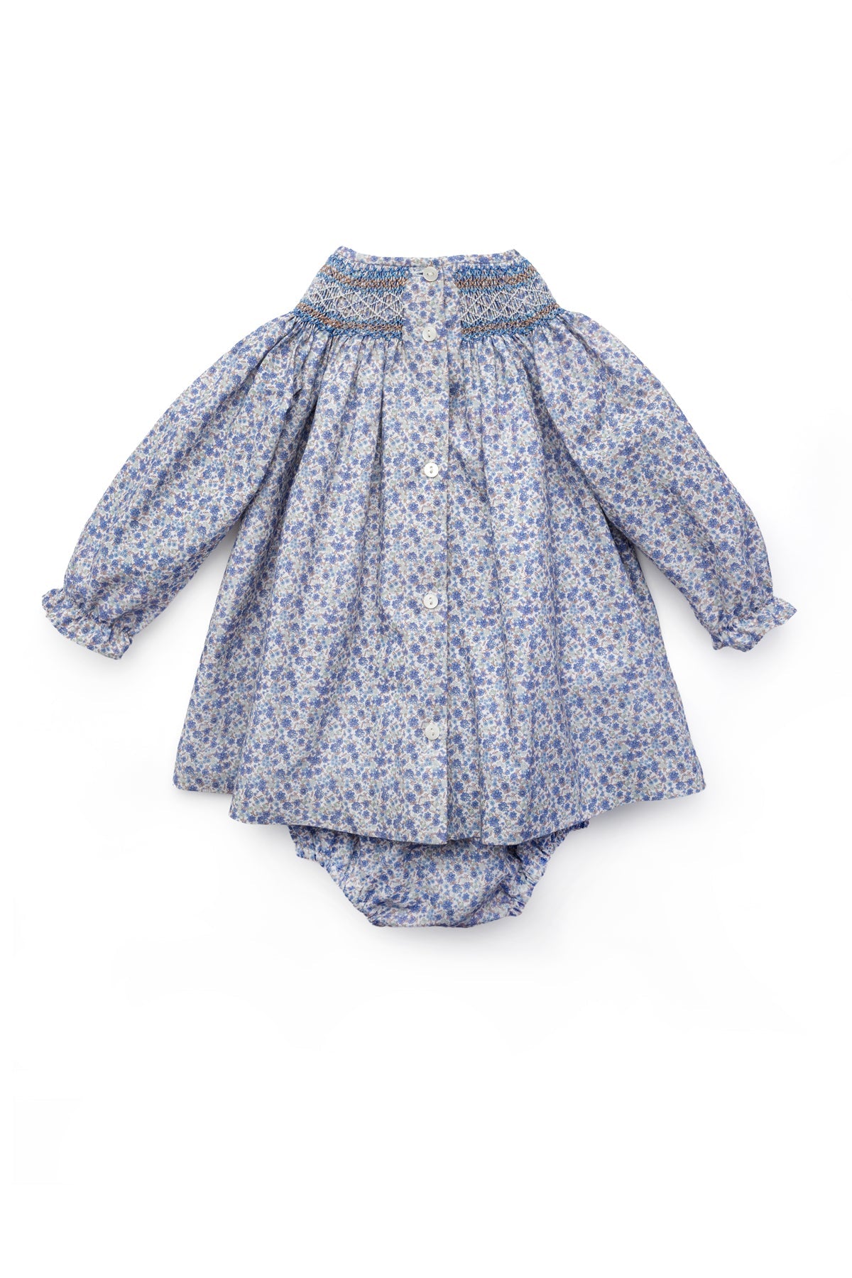 Eleonore Baby Dress in Sapphire Wildflowers