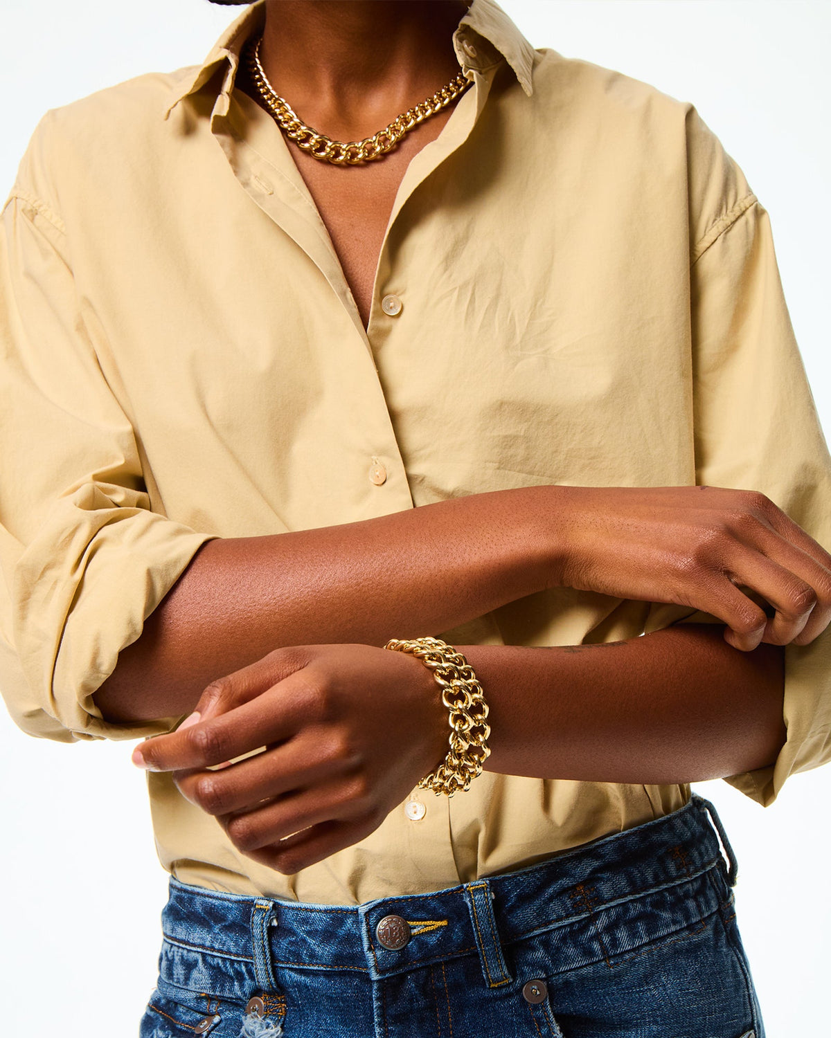 The Graduated Link Bracelet in Gold