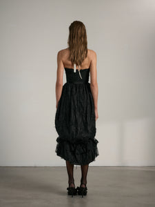 The Granada Dress in Black Fuzzy Lace
