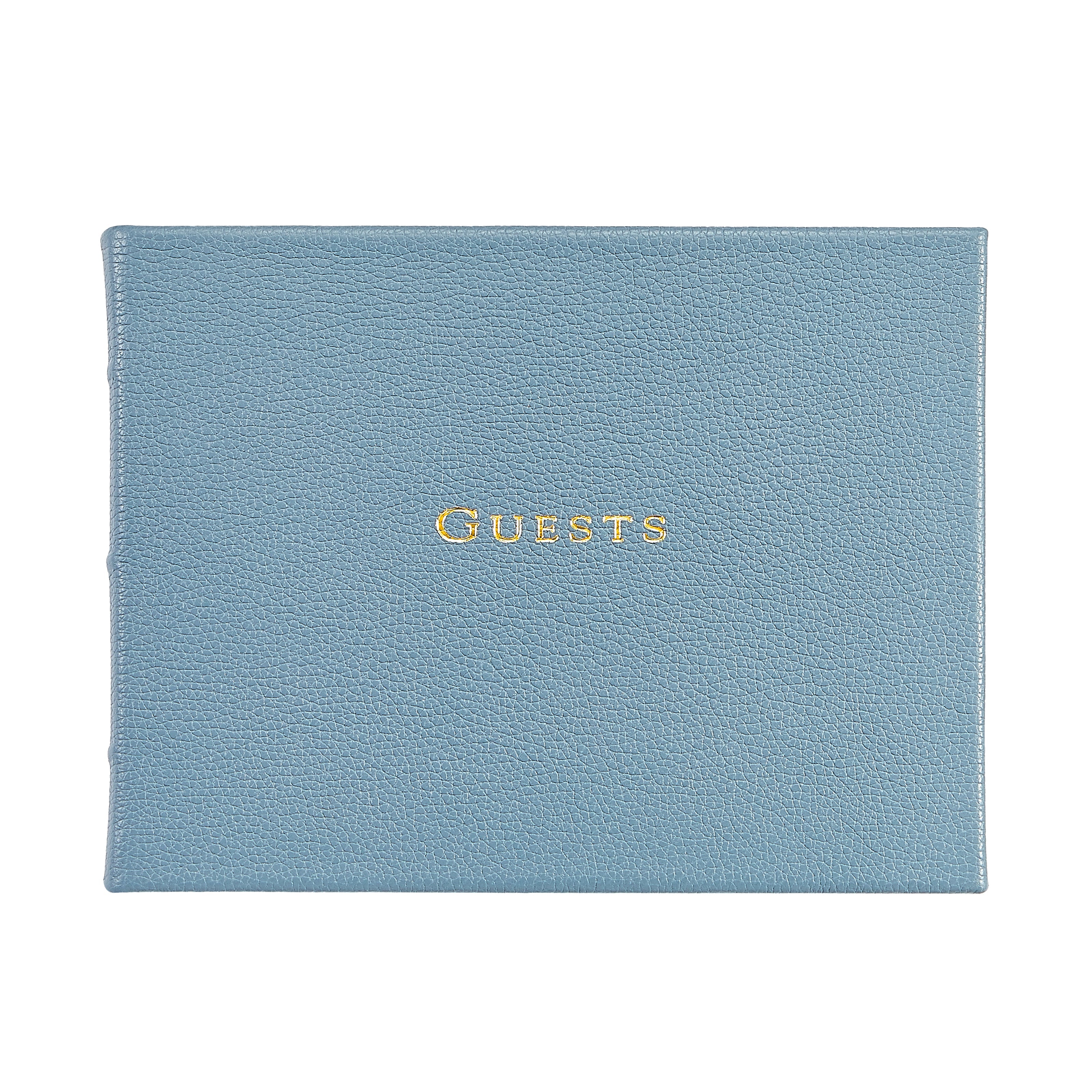 Guest Book in Slate Blue Pebble Grain Leather