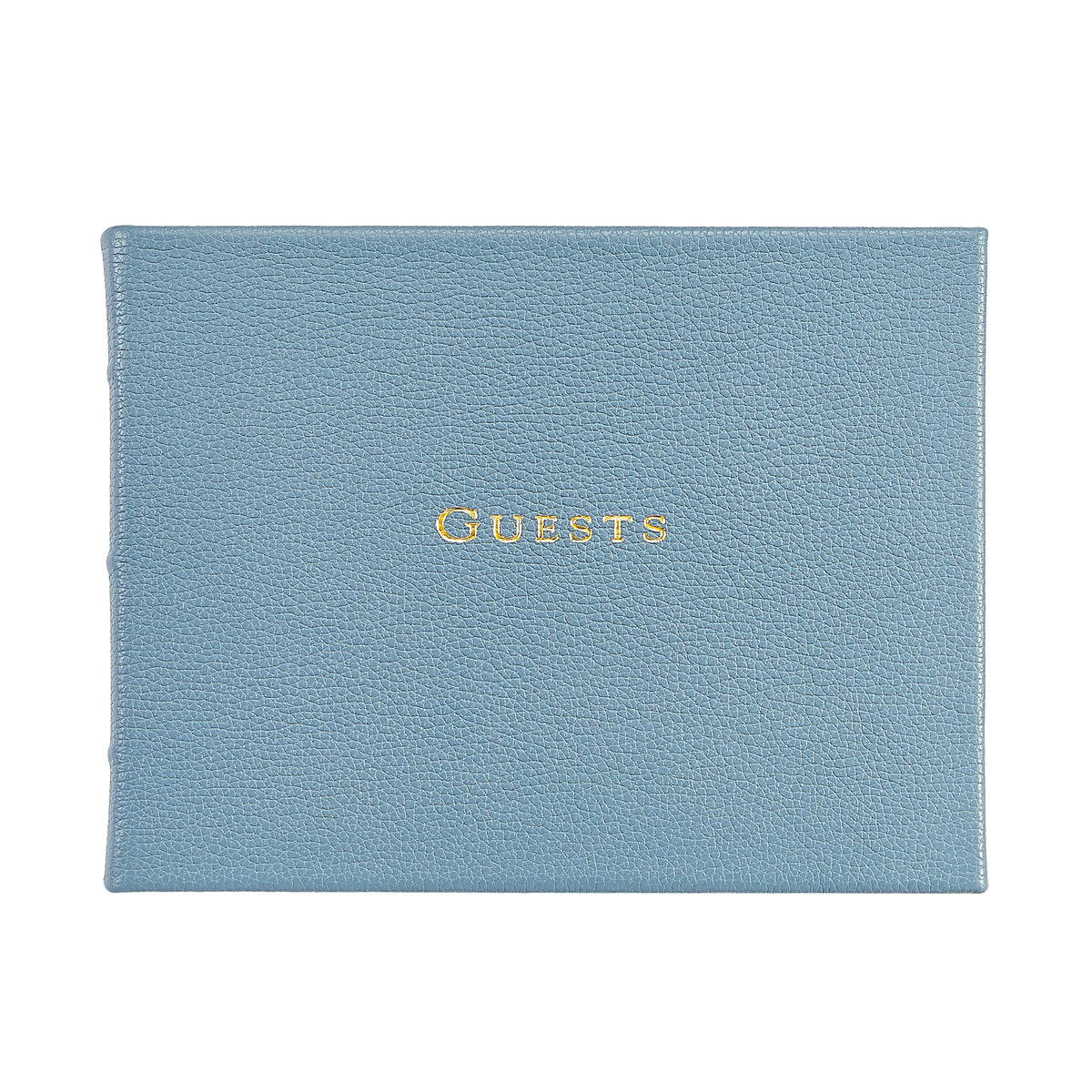 Guest Book in Slate Blue Pebble Grain Leather