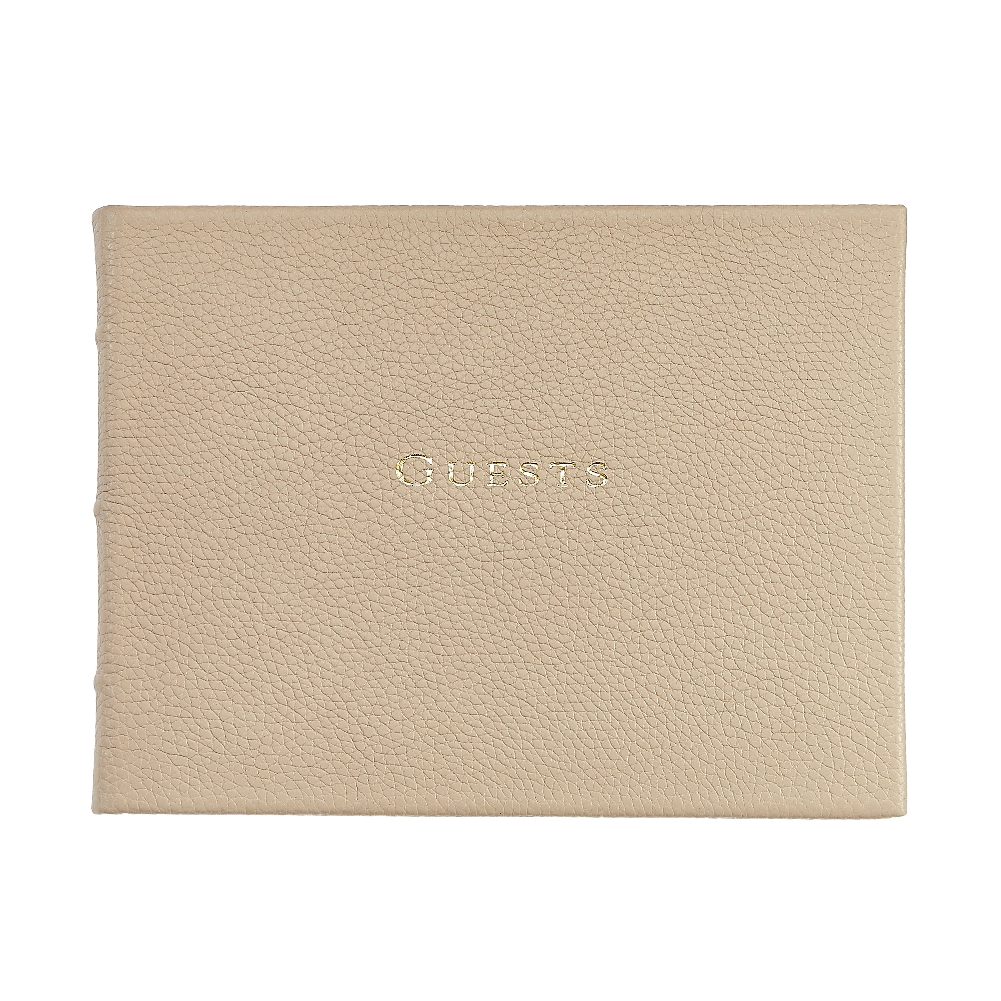 Guest Book in Beechwood Pebble Grain Leather