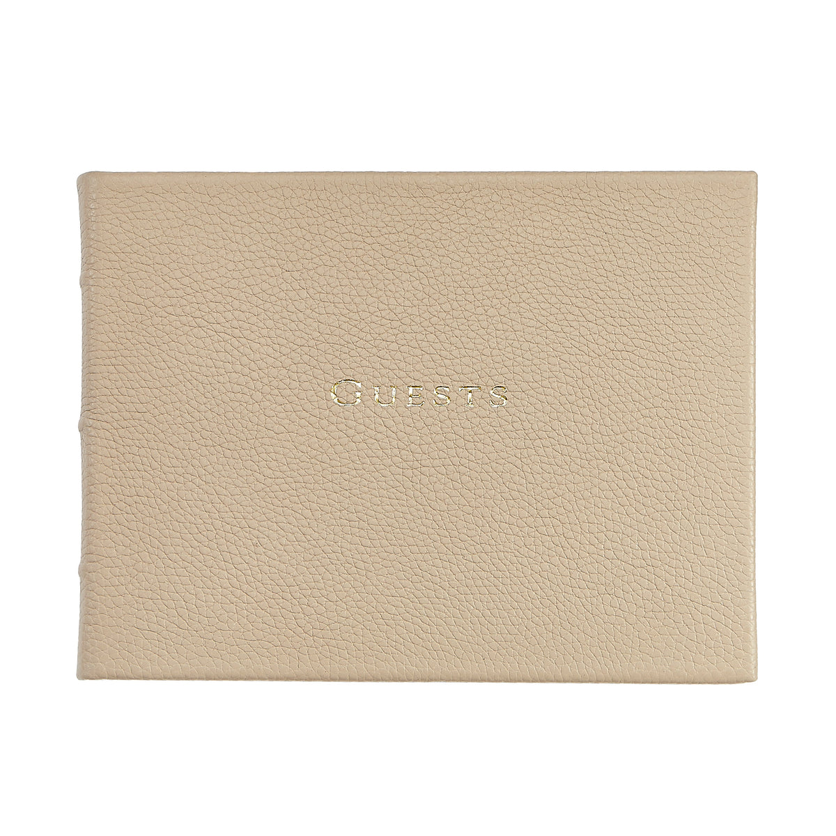 Guest Book in Beechwood Pebble Grain Leather