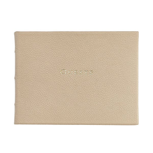 Guest Book in Beechwood Pebble Grain Leather