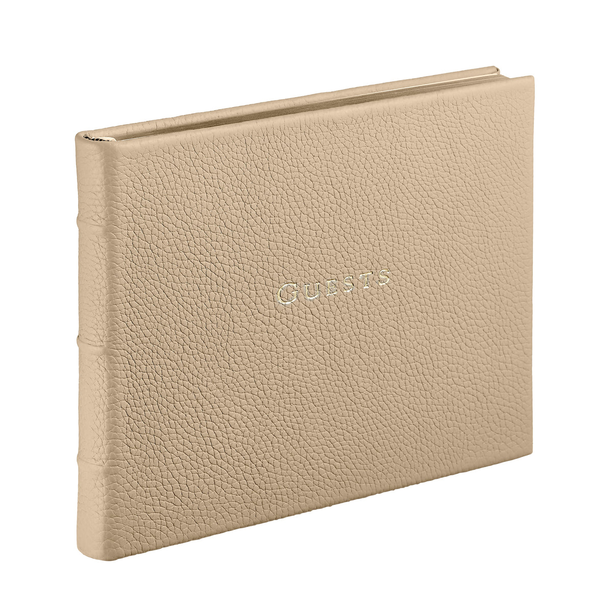 Guest Book in Beechwood Pebble Grain Leather