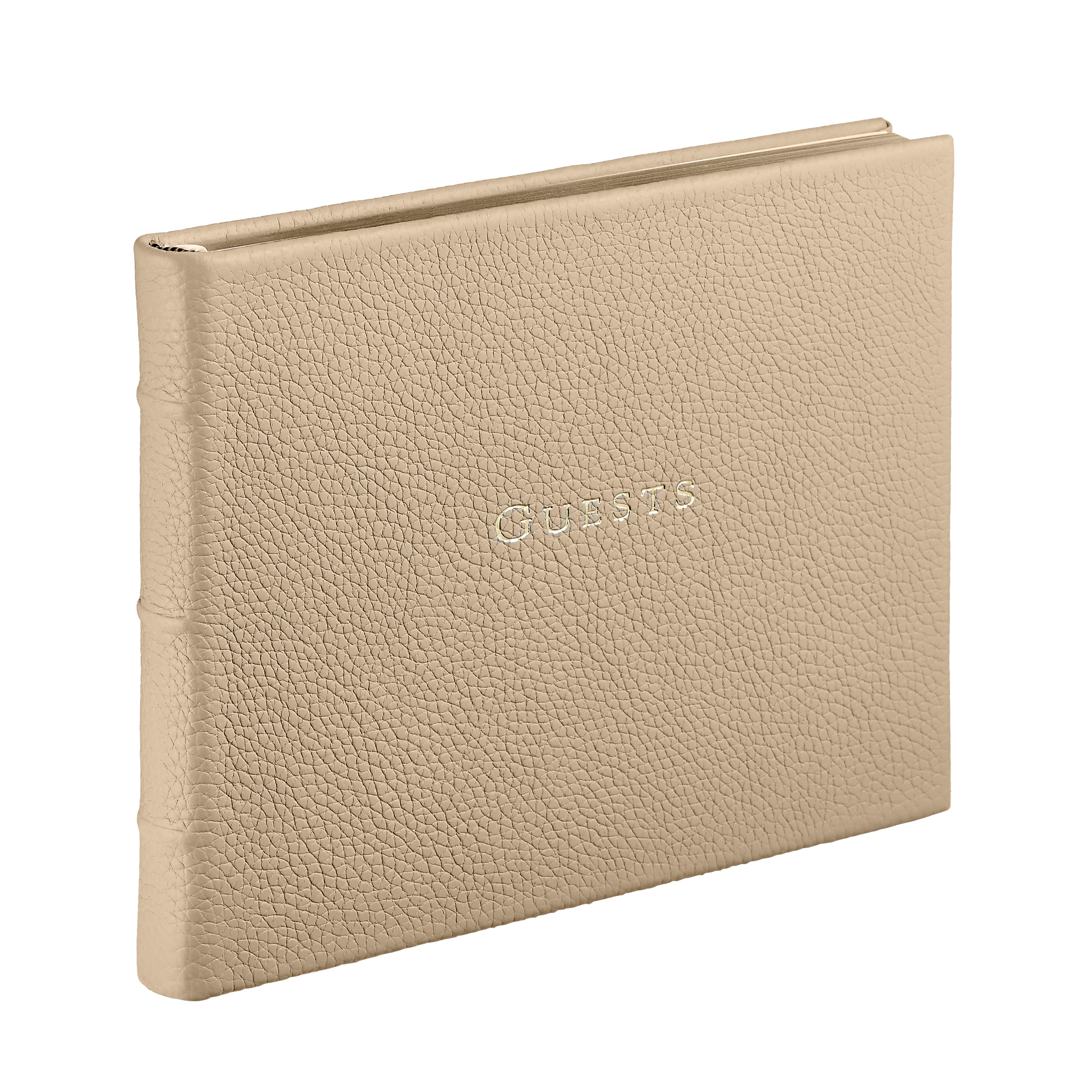 Guest Book in Beechwood Pebble Grain Leather