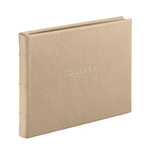 Guest Book in Beechwood Pebble Grain Leather