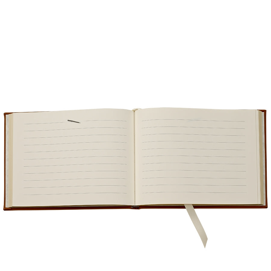Guest Book in Beechwood Pebble Grain Leather