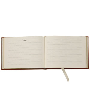 Guest Book in Beechwood Pebble Grain Leather