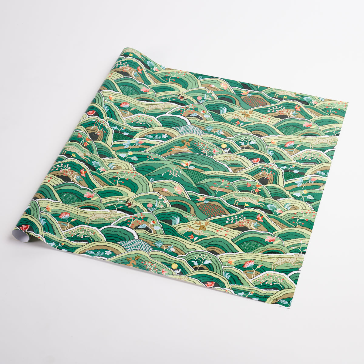 Rolling Hills Wrapping Paper In Green