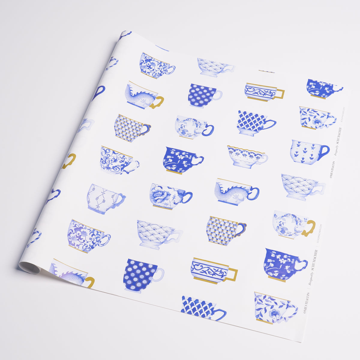 Onie’s Teacups Wrapping Paper In Porcelain