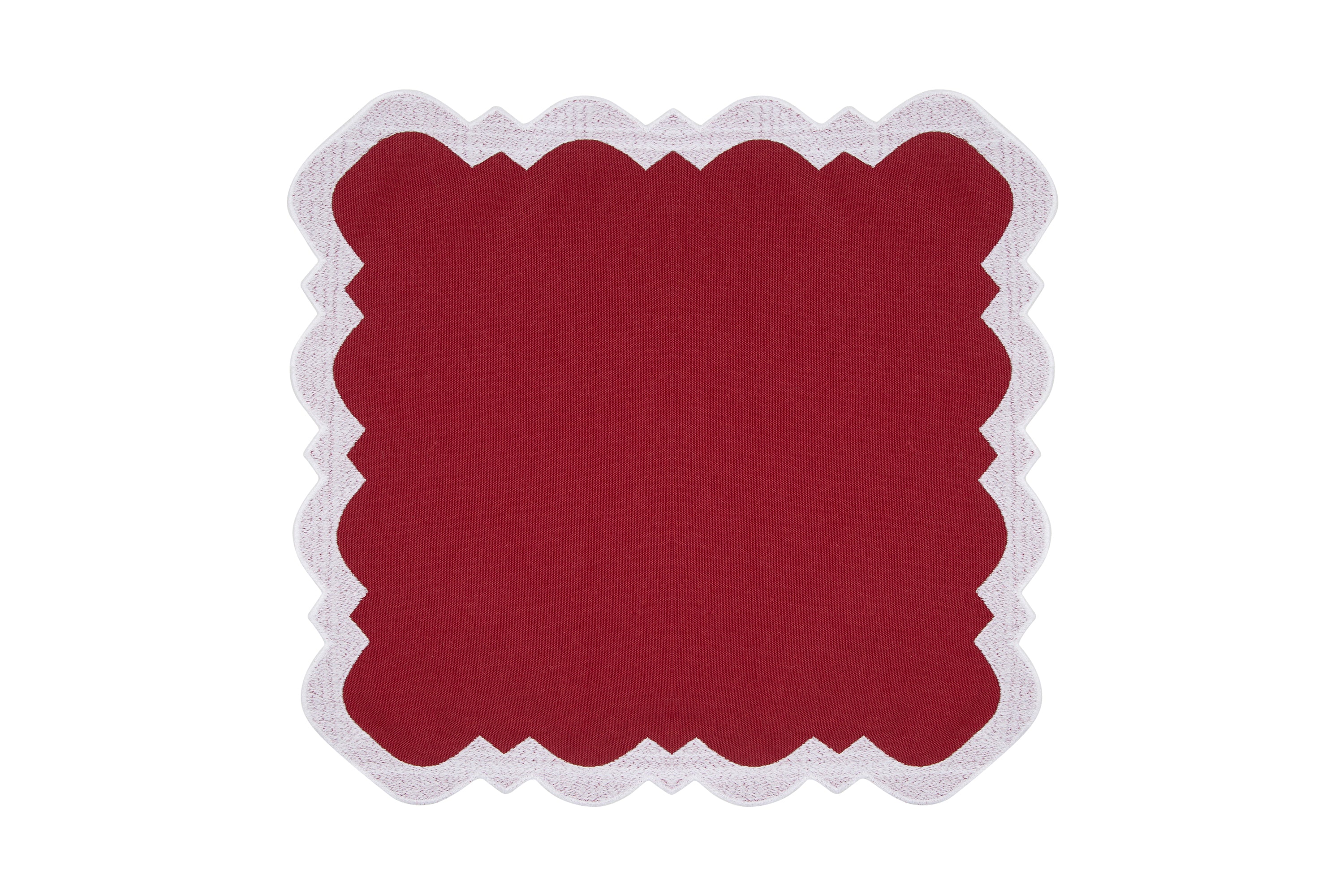 Gabby Placemat & Napkin Set in Burgundy & White