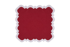 Gabby Placemat & Napkin Set in Burgundy & White