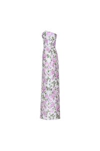 The Gabrielle Gown with Detachable Train in Pink & Green