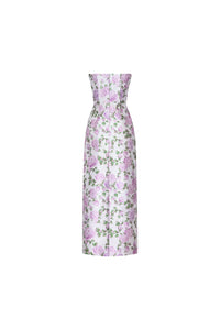 The Gabrielle Gown with Detachable Train in Pink & Green