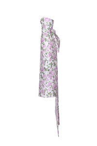 The Gabrielle Gown with Detachable Bow in Pink & Green