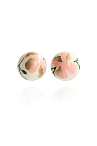 Gaia Floral Earrings in Powder Pink