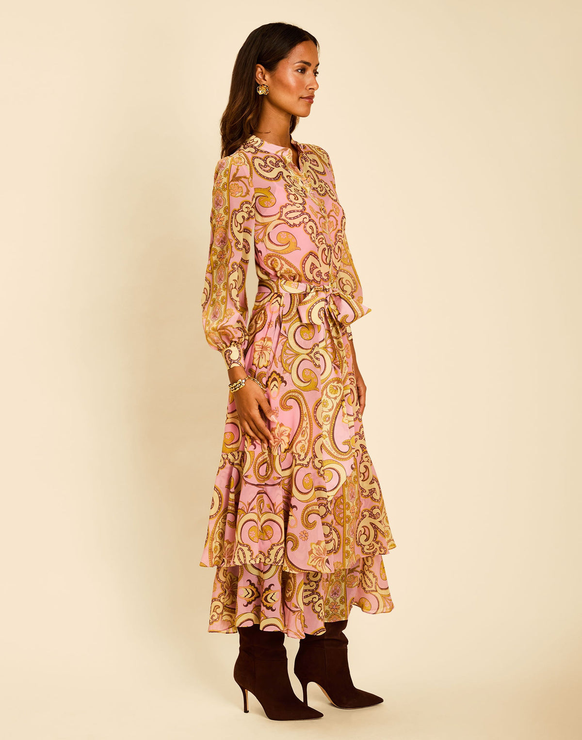 Gaia Maxi Dress in Gilded Florentina
