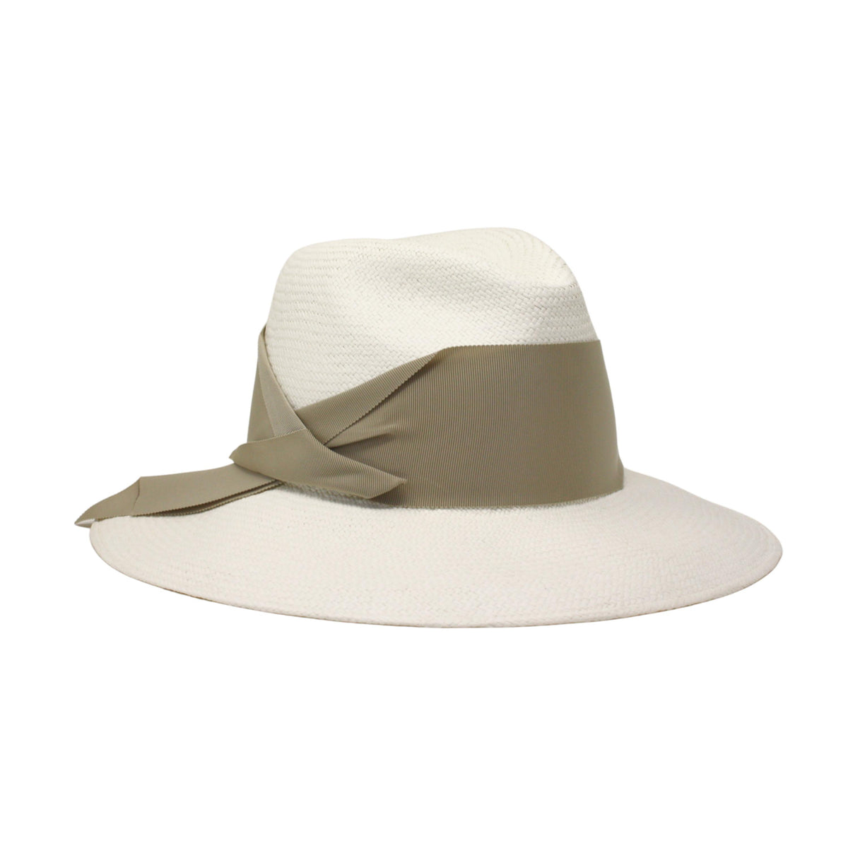 Gardenia Hat in White & Taupe