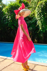 The Garland Dress Hot Pink