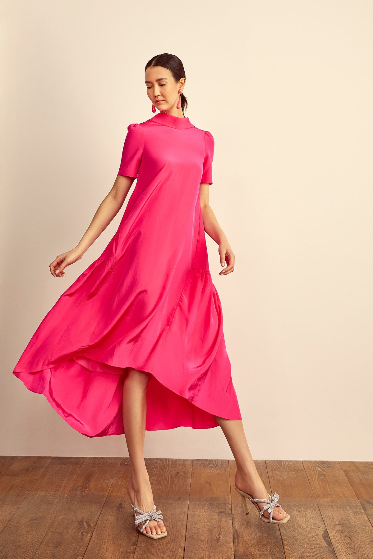 The Garland Dress Hot Pink