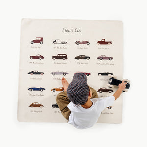 Classic Cars@overhead of little boy playing