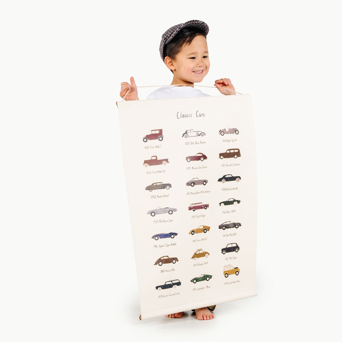 Classic Cars@little boy holding poster