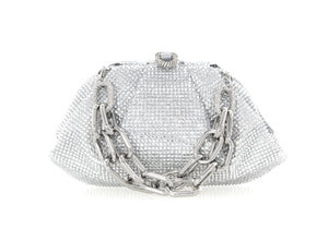 Gemma Gathered Clutch In Silver