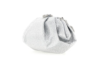 Gemma Gathered Clutch In Silver