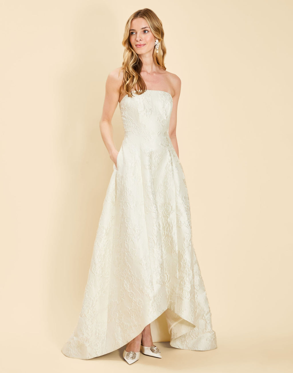 Genevieve Ball Gown in Ivory Metallic