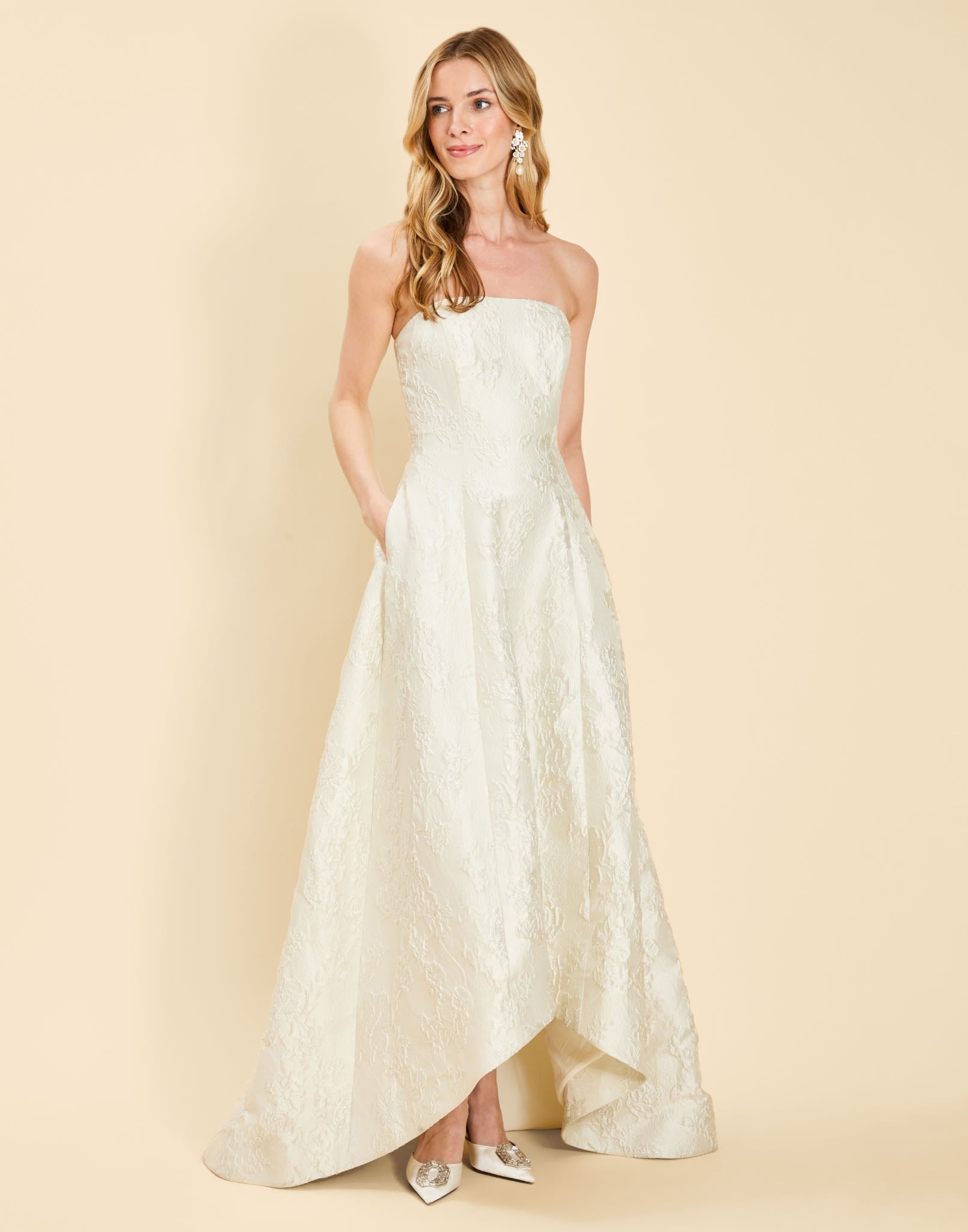 Genevieve Ball Gown in Ivory Metallic