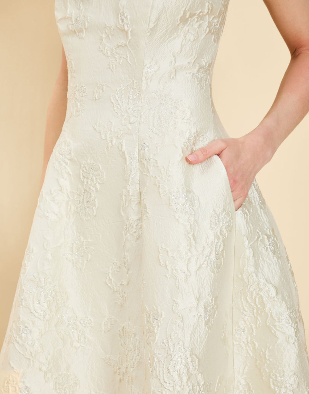 Genevieve Ball Gown in Ivory Metallic