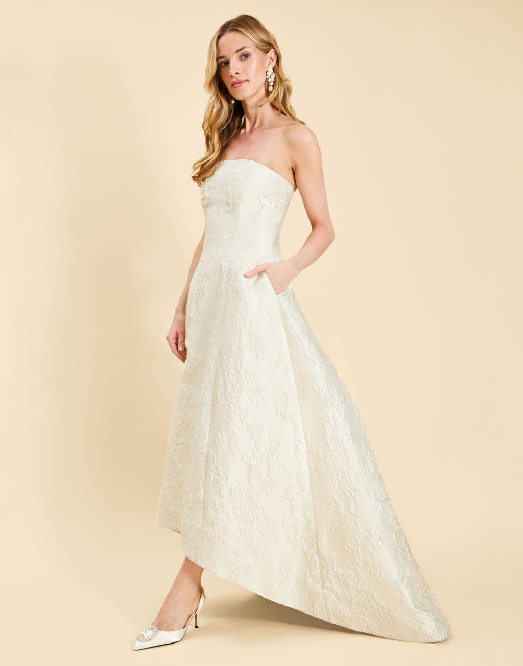 Genevieve Ball Gown in Ivory Metallic