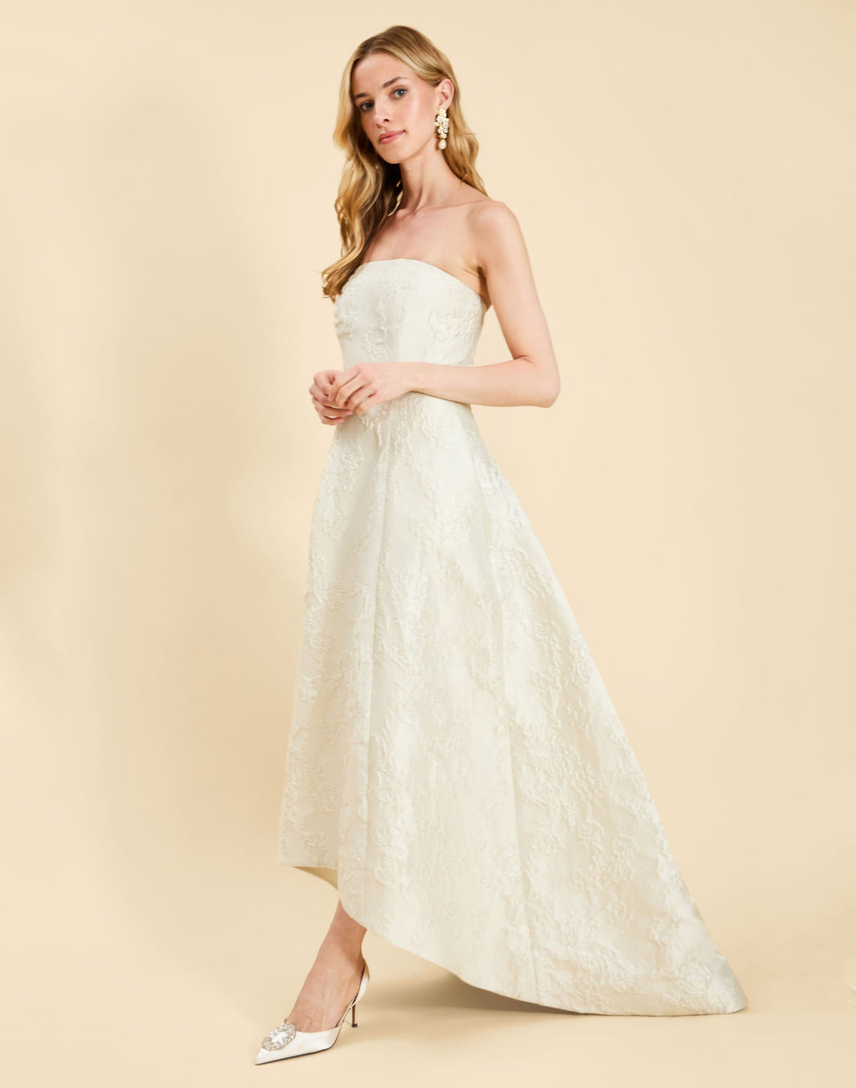 Genevieve Ball Gown in Ivory Metallic