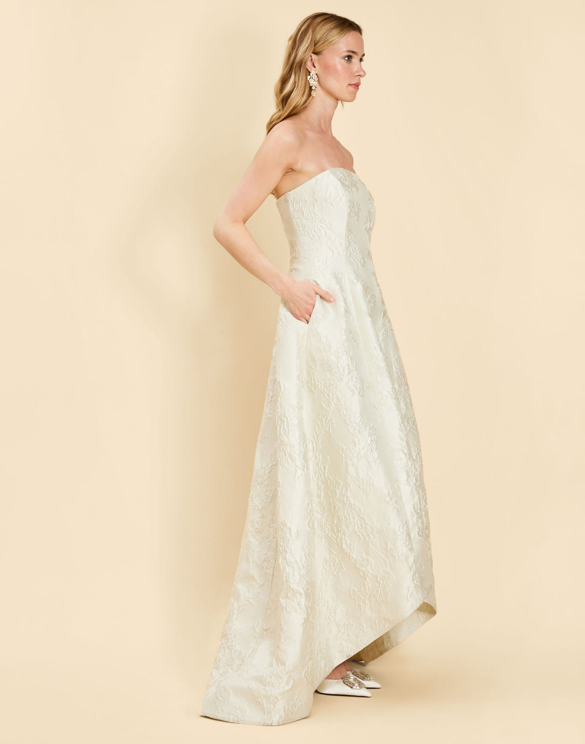 Genevieve Ball Gown in Ivory Metallic