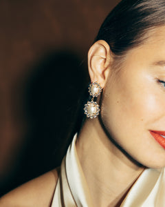 Georgie Drop Earrings in Pearl