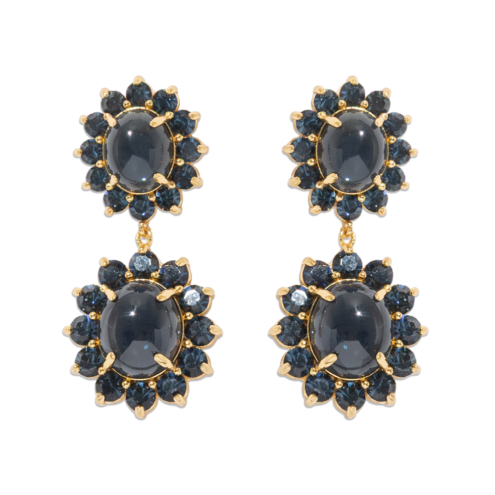 Georgie Drop Earrings in Navy