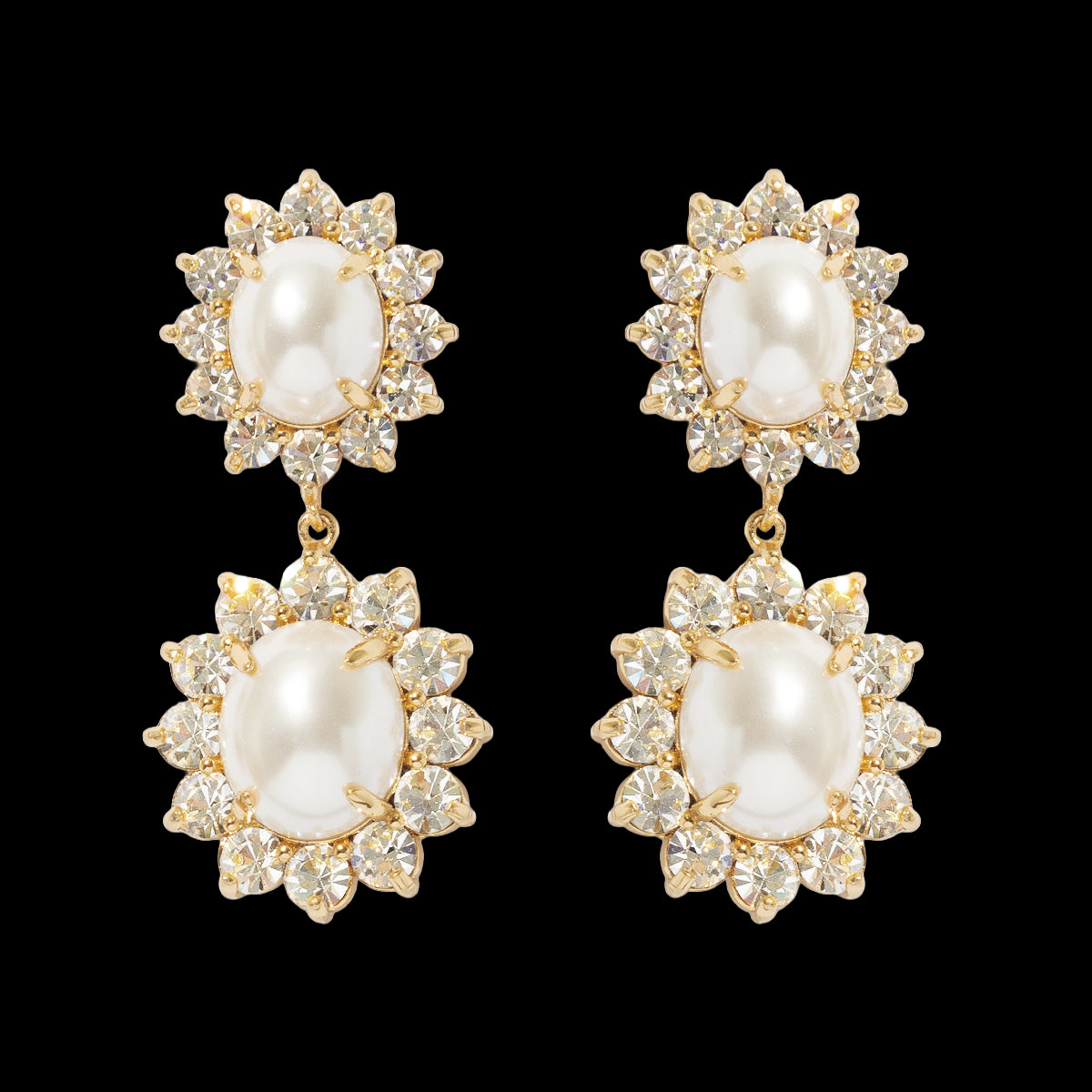 Georgie Drop Earrings in Pearl