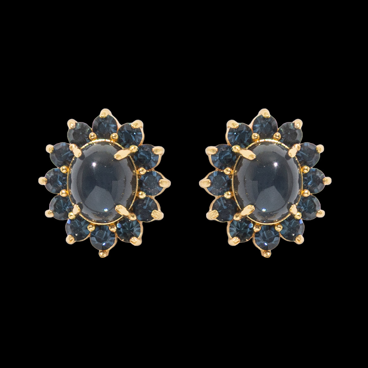 Georgie Stud Earrings in Navy