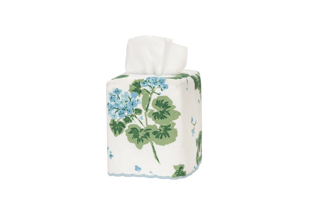 Geranium Tissue Box Cover in Blue