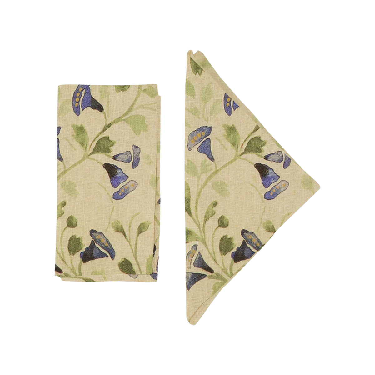 Front view of Giacomo Napkins, Set of 4 showcasing a botanical jacquard linen pattern on white background