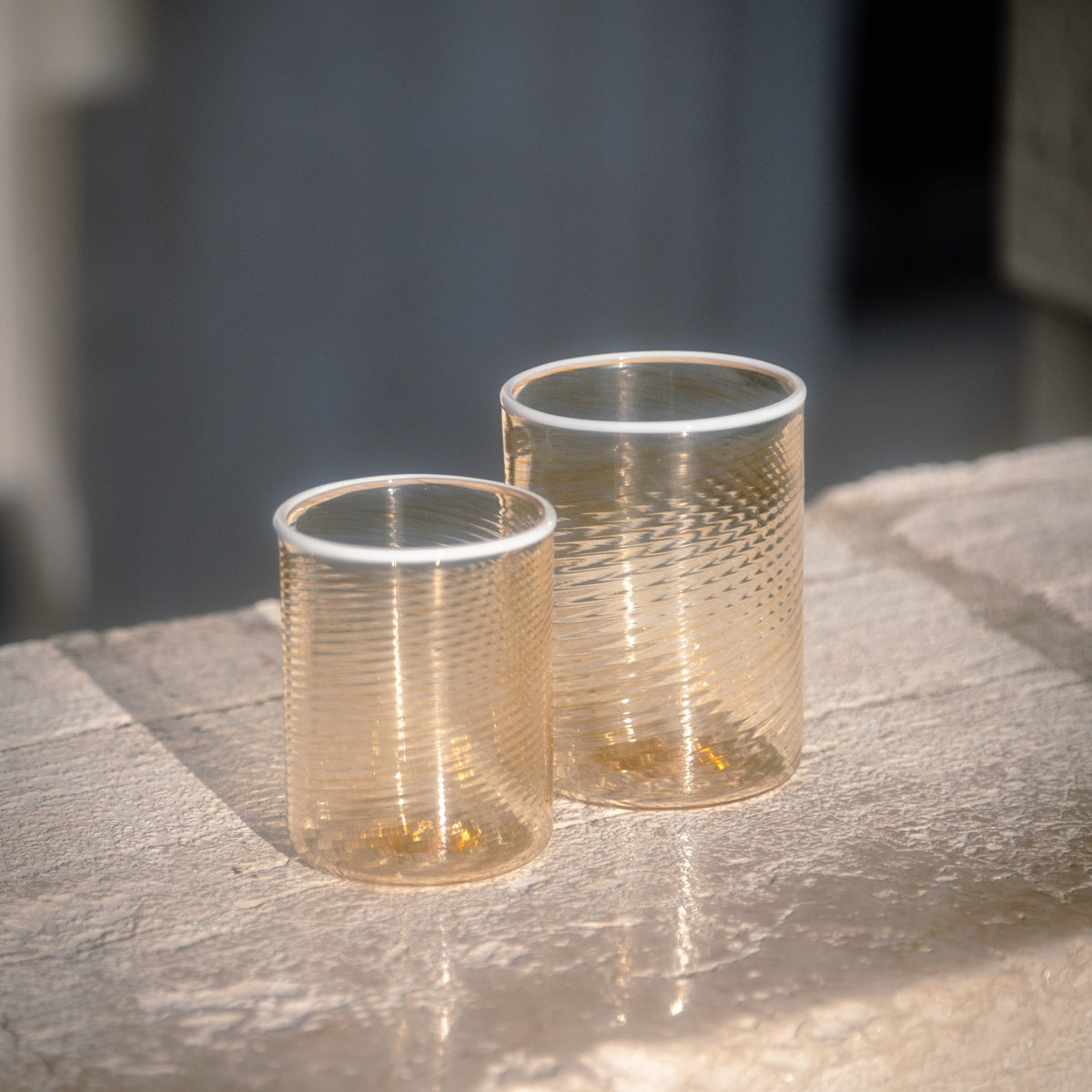 Fizzy Glasses in Amber, Set of 6